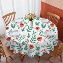 Pioneer Flower Floral Print Pattern Round Tablecloth 60 X 60 Inch, Wrinkle Resistant Wipeable Table Cloth for Kitchen Dining Picnic Patio Party