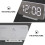 Digital Alarm Clock Bedside Round LED Decor Student Office Silver 8