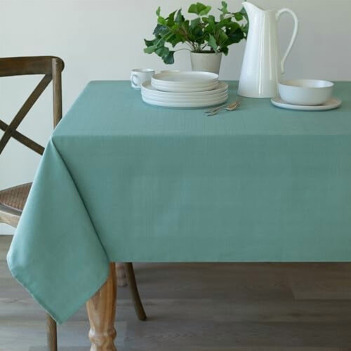 Nile Blue Damask Tablecloth 60" x 84" Rectangular 2