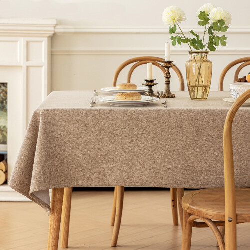 Table Cloth Rectangle Table, Solid Rectangle Tablecloth Linen Textured Waterproof Stain Resistant Table Cloth for Dining Party Wedding, 24 X 16 Inch 2