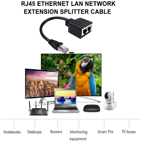 Καλώδιο διαχωριστή Ethernet 1-σε-2 - Κοινή χρήση σύνδεσης LAN για πολλαπλές συσκευές 2