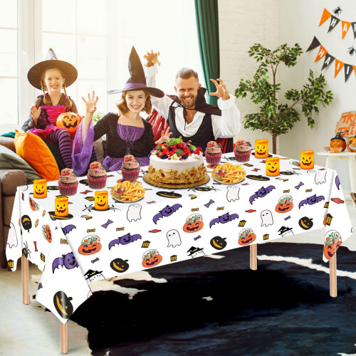Τραπεζομάντηλο μιας χρήσης για το Halloween, 54x108'', αδιάβροχο πλαστικό κάλυμμα με 1