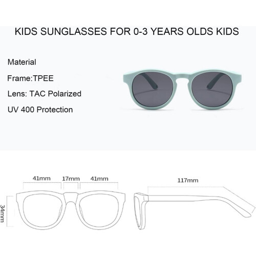 Flexible Sturdy Infant Sunglasses and Strap, Light Brown 1