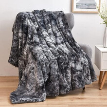Super Soft Faux Fur Throw Blanket for Couch Grey Sherpa Fuzzy Plush Warm Blanket for Sofa Bed (Grey, Throw(40"x50"))