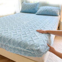 Drap-housse ZIQINPSQ bleu foncé, format king, poches profondes (45-60 cm), chaud et respirant, en coton matelassé, antidérapant et doux pour la