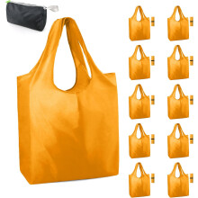 10-Pack Foldable Reusable Grocery Bags, 50LBS Capacity, Zipper Storage Pouch, Machine Washable, Lightweight Polyester – Compatible with All Standard
