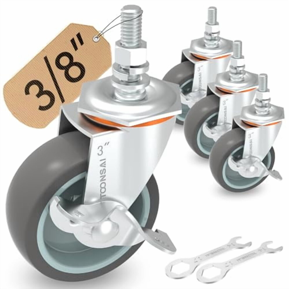Caster Wheels Threaded Stem 4 Pack 3 Inch 660 Lb 9377112988443