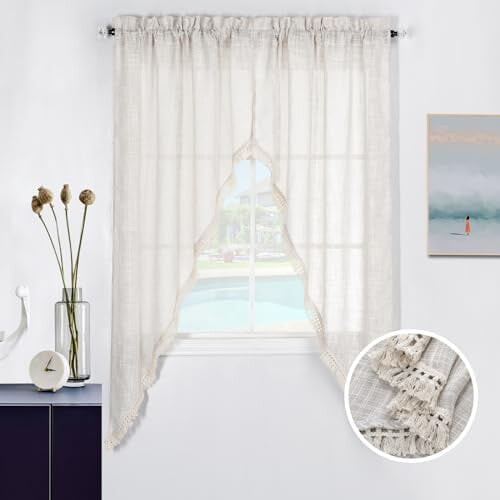 Linen Blend Swag Valance 52x18 in