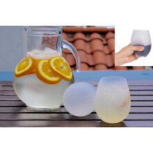 Conjunto de 4 Taças de Vinho de Silicone sem Haste, 414ml (14oz)