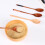 Wooden Spoons Tableware Set 4 Pieces 9.3 x 1.6 Inches 2