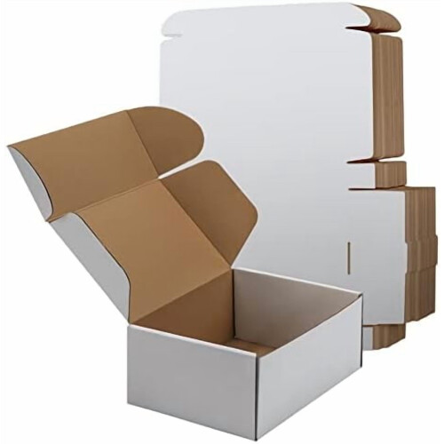 Conjunto de 30 caixas de envio brancas de 13x10x2 polegadas