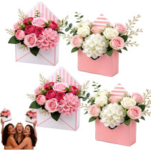 Coffrets cadeaux enveloppe Saint-Valentin – Emballage pliable pour bouquet de fleurs en papier, style enveloppe rouge pour mariage, anniversaire,