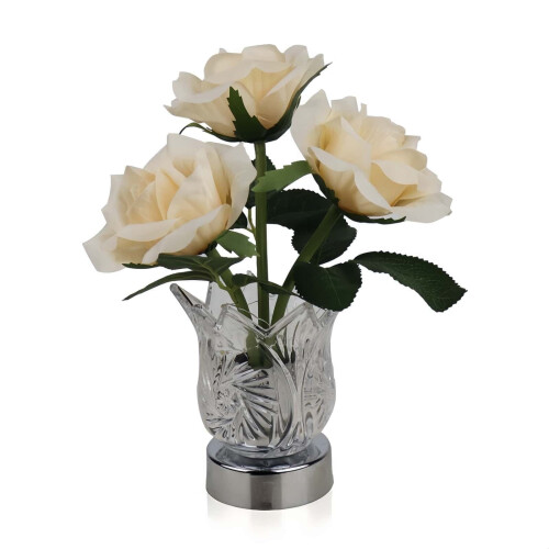 LED Color-Changing Rose Lamp Crystal Vase 1pc 1