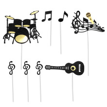 48 pics à gâteaux musicaux en papier pour décorations de fête, mariage, anniversaire, baby shower