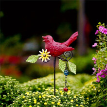 Estacas metálicas para jardín con forma de pájaro, 36 cm (14,2 pulgadas), decoración para exteriores, césped, caminos y patios, ideales para