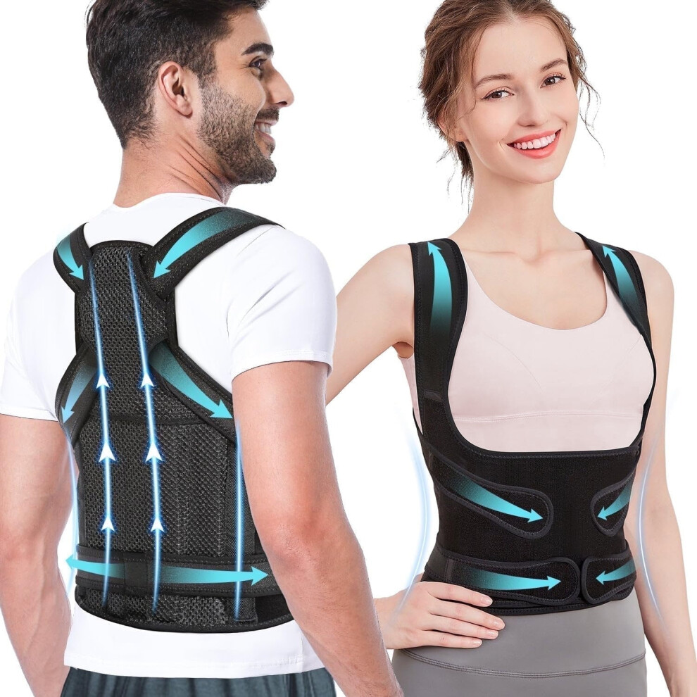 Back Brace Posture Corrector Â Adjustable Full Back Support For Men & Women, Pain Relief For Scoliosis, Hunchback, Thoracic Spine Â Small, 9130661666770