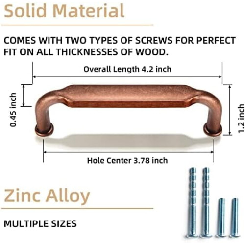 Ρολάκια Ντουλαπιού Antique Copper 96mm CenterPack 6 τεμάχια 2