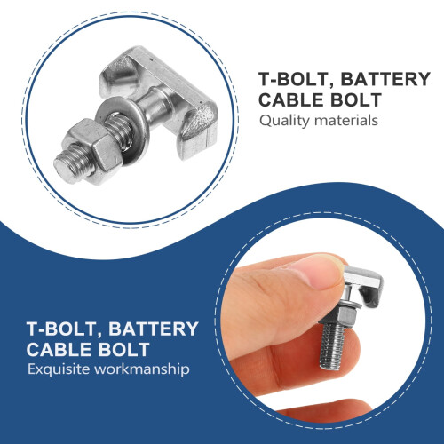 Bil T-bolt batterikabelterminal rustfrit stål 2 stk. 1