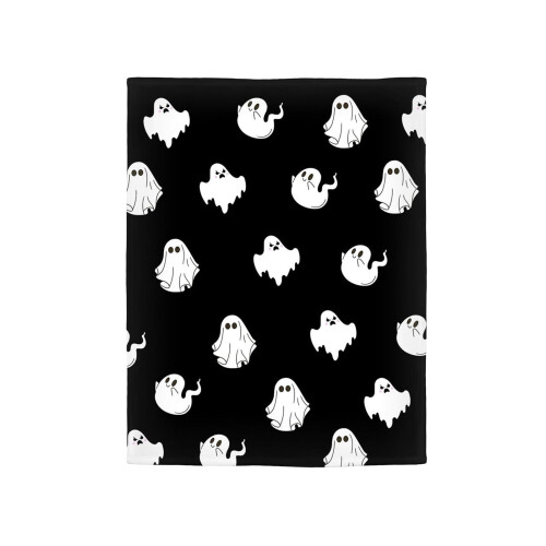 Κουβέρτα φανέλας για το Halloween – Spooky Black & White, 30x40", συμβατή με κρεβάτια, καναπέδες, 1