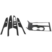4 Pcs Door Window Glass Button Cover Trim & 1 Pcs Central Console Gear Shift Box Panel Cover Trim