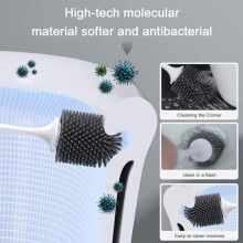 2-teiliges Silikon-Toilettenbürsten-Set mit belüftetem Halter