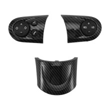 Tampa de Acabamento Do Botão Do Interruptor Do Volante Multifuncional em Fibra de Carbono para Cooper R55 R56 R57 R58 R59 R60 R61