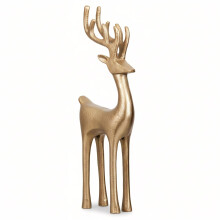 GEEZY Gold Reindeer Statue Christmas Standing Deer Ornament Xmas Mantle Figurine Decor
