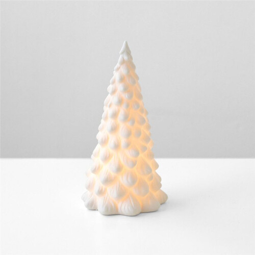 Ceramic Christmas Tree with Light, Vintage Porcelain Lighted Decor for Holiday A 1