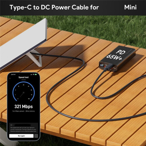Cordon D'Alimentation pour Starlink  USB-C Vers Câble D'Alimentation CC Câble D'Extension Mâle de Type C Étanche 2 M 1