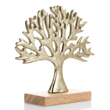 GEEZY Gold Tree Ornament Figurine Wood Stand Decorative Home Accessory Bedroom Mantel