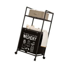 Wasmand met meerdere planken Stevige plastic-Dubbel zwart