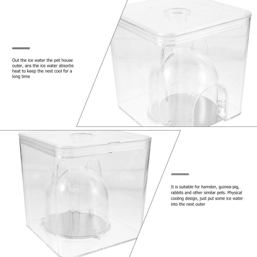 Durable Transparent Hamster Cooling Hideout with Physical Cold Nest for Summer Use 2