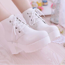 Boots for Teen Girls Retro Flat Bottom Shoes Casual Plus Size Slip On Double Zipper Shoes 6(37)
