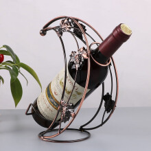 Vintage Style Wine Holder Stand Moon Design Wine Rack Pretty Ornaments Home Accessories (Bronze)