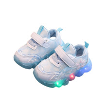 Toddler Girls Sneakers Kids LED Light Up Running Sports Shoes Luminous Athletic Shoes Blue