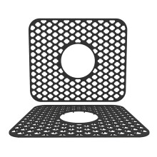 Tapis de protection d'évier en silicone noir 34,5 x 29,5 cm