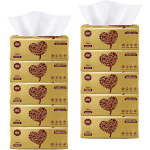 Weiche, 4-lagige Kosmetiktücher, 10 Packungen (2800 Blatt), Zellstoff