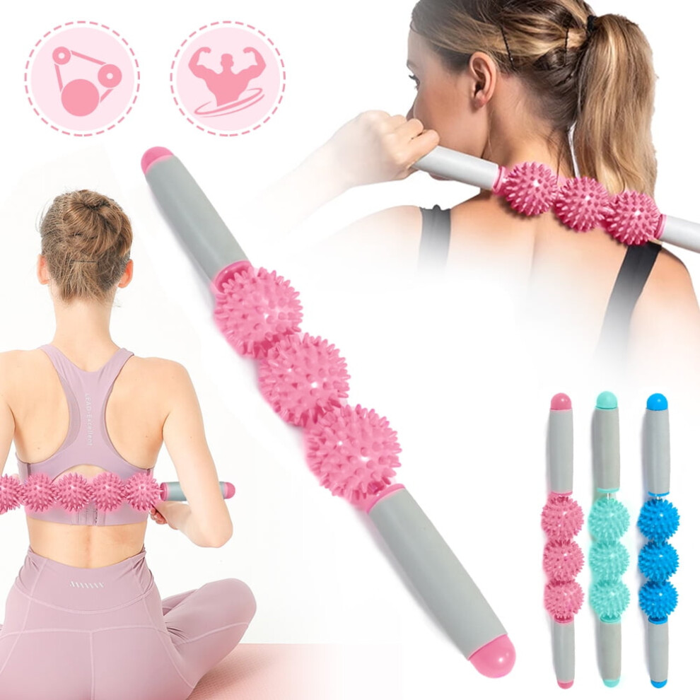 MesaSe Fascia Muscle Roller â Cellulite Massager & Deep Tissue Massage Stick for Neck, Legs, Back â 3-Ball Size Version