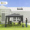 3x6m Pop Up Gazebo with Removable Walls, Grey 6