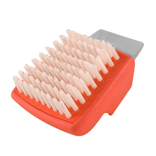 BBQ Grilling Brush Orange Stainless Steel Compact 2in1