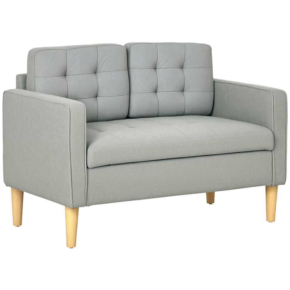 HOMCOM Modern 2 Seater Sofa with Hidden Storage, 117cm Tufted Cotton