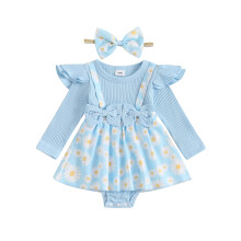 (9-12 Months, Blue) Gúna Romper Earraigh Banda Ceann