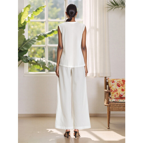 (L, White) Γυναικεία Ρούχα Βαμβάκι Παντελόνια, Streetwear 2