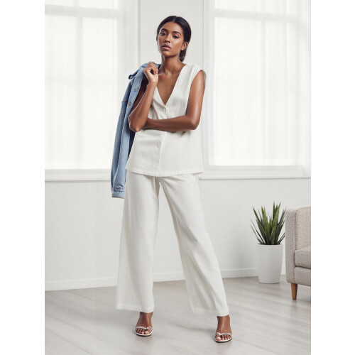 (L, White) Γυναικεία Ρούχα Βαμβάκι Παντελόνια, Streetwear 1