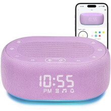 White Noise Machine with Alarm Clock, 30 Sounds, App Control, Dimmable 7-Color Light, Sleep Timer – Purple