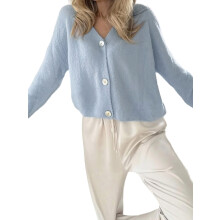 (XL, Sky Blue) Gilet basique en décontracté d'automne