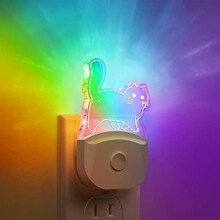 Conjunto de 2 luzes noturnas âmbar com intensidade ajustável e sensor crepuscular.