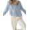 (S, Sky Blue) Cardigan donna basic corto autunnale. 1