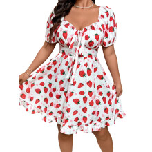 (XL, White) Robe grande taille le quotidien.