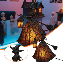 Lámpara de resina con luz nocturna de bruja para Halloween
